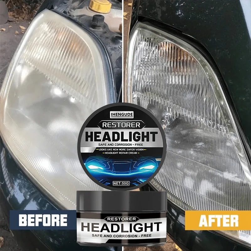 Car Headlight Restoration Polishing Kit - Scratch Remover and Oxidation Cleaning Repair Paste, Used for Polishing Car Headlights, Restoring Bright Shine