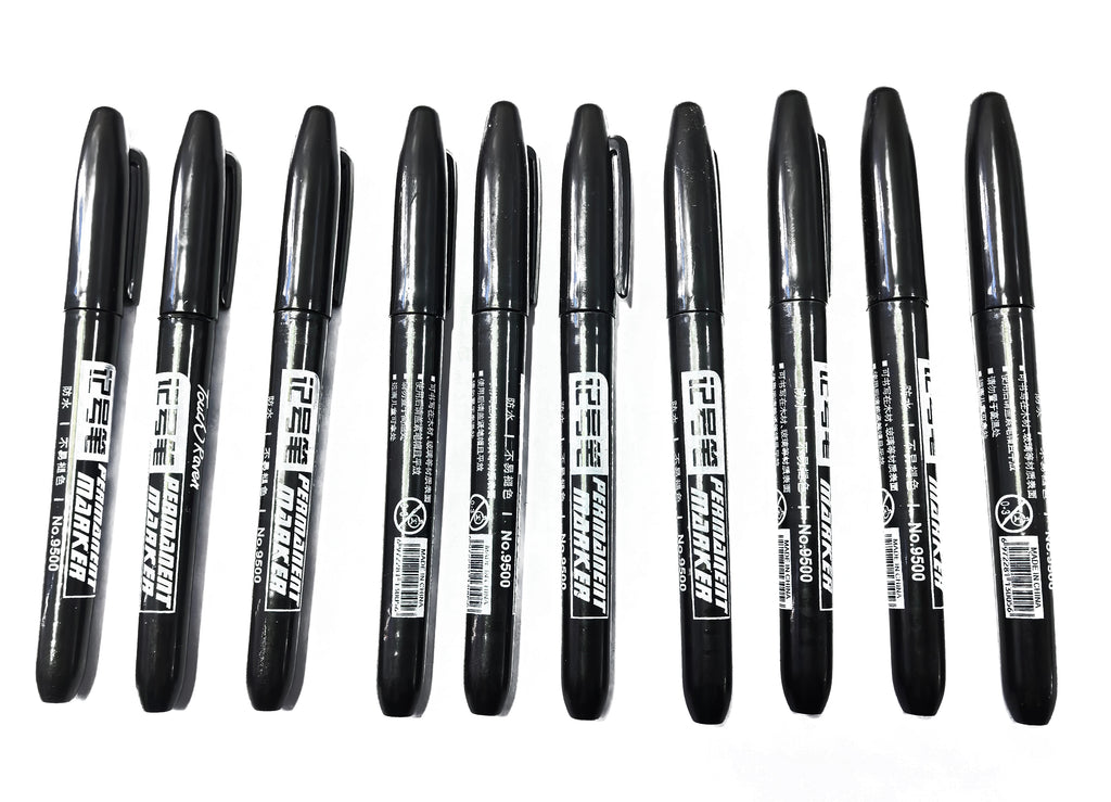 6PCs/Set Permanent Marker Pen Fine Point Waterproof Markers Thin Nib Crude Nib Black Blue Red Ink 1.5mm Fine Color Marker Pens