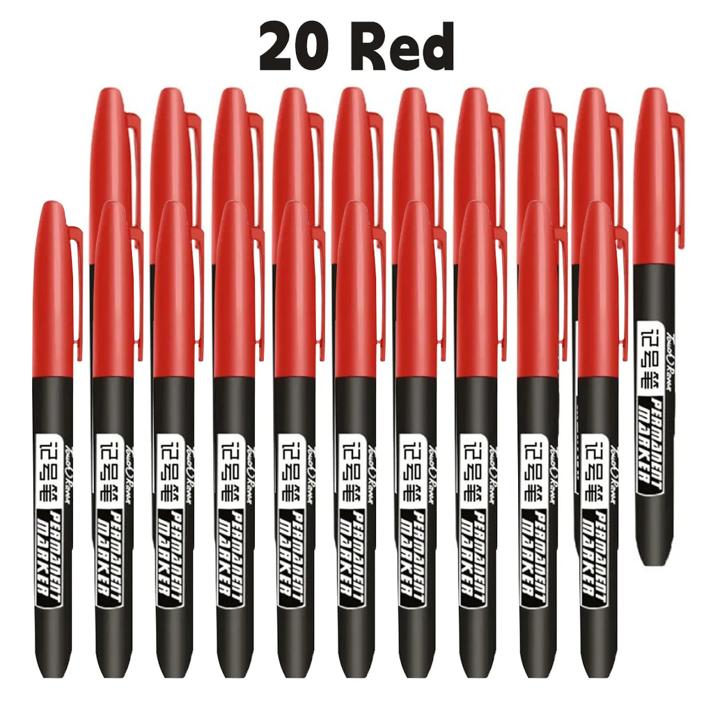 6PCs/Set Permanent Marker Pen Fine Point Waterproof Markers Thin Nib Crude Nib Black Blue Red Ink 1.5mm Fine Color Marker Pens